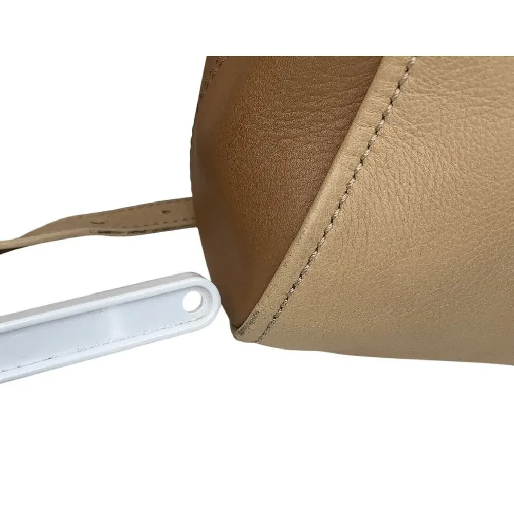 FENDI Chameleon Tri Nude Beige Tan Camel Leather Satchel Top Handle Bag Strap